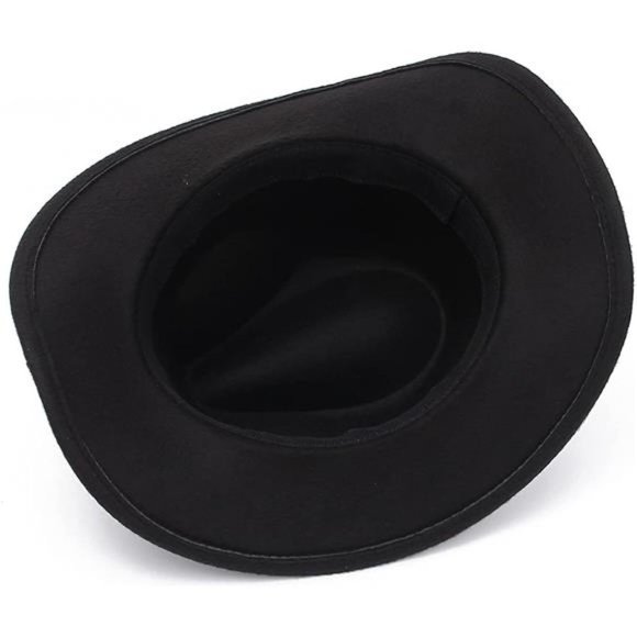 WESTERN Cowboy Hat with Belt 02-black - Picture 5 of 6